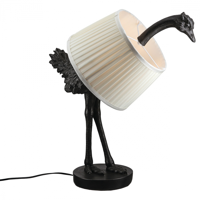 Lampă de masă, Struț, Rășină sintetică, gri, PU 1, L. 31 cm, L. 50 cm, H 58 cm [2]