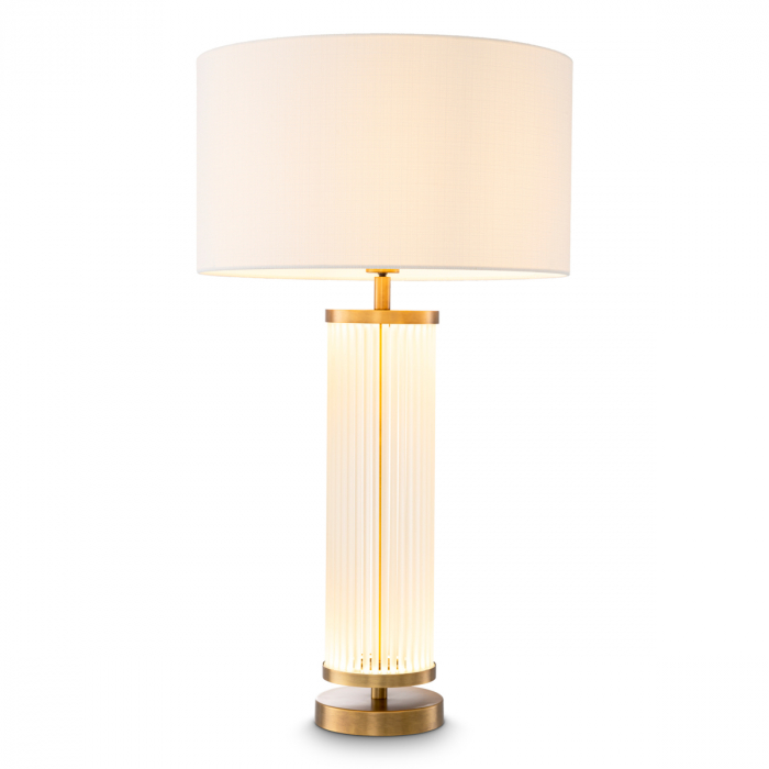 Lampă de masă, Thibaud, finisaj din alamă cu aspect vintage, abajur inclus, Dims: W. 15 | max W. 45 | H. 80  (CM) [1]