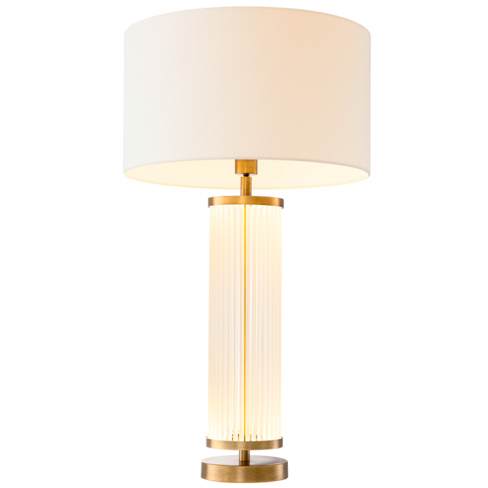 Lampă de masă, Thibaud, finisaj din alamă cu aspect vintage, abajur inclus, Dims: W. 15 | max W. 45 | H. 80  (CM) [3]