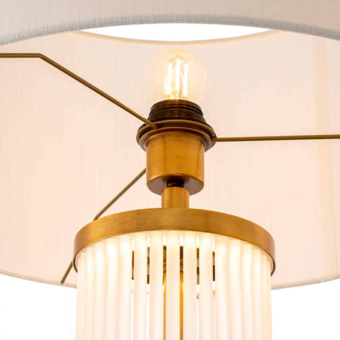 Lampă de masă, Thibaud, finisaj din alamă cu aspect vintage, abajur inclus, Dims: W. 15 | max W. 45 | H. 80  (CM) [4]