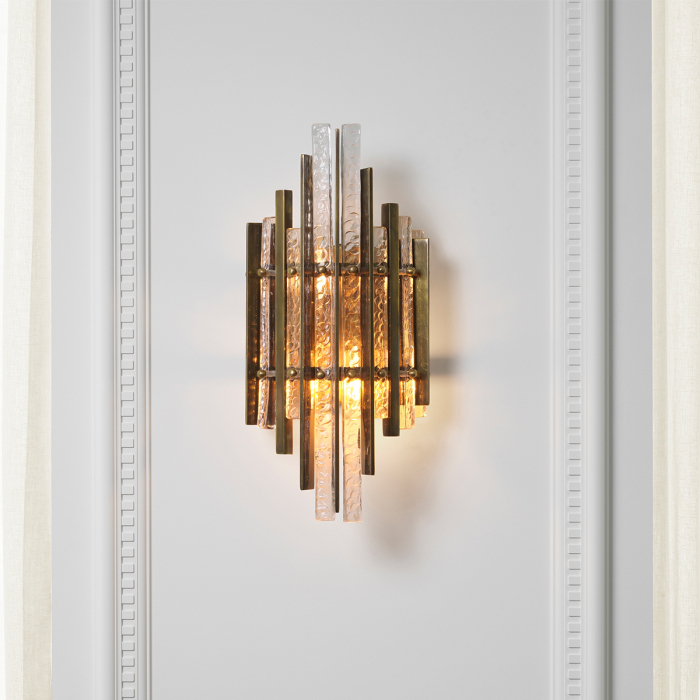 Lampa de perete Leonora cu finisaj vintage din alama |W. 21.5 | D. 12.5 | H. 44 cm  [2]