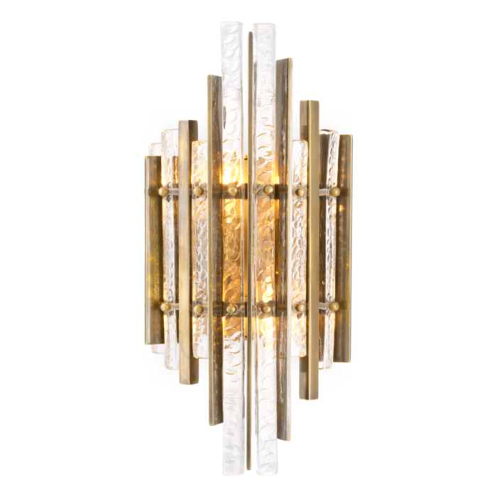 Lampa de perete Leonora cu finisaj vintage din alama |W. 21.5 | D. 12.5 | H. 44 cm  [1]