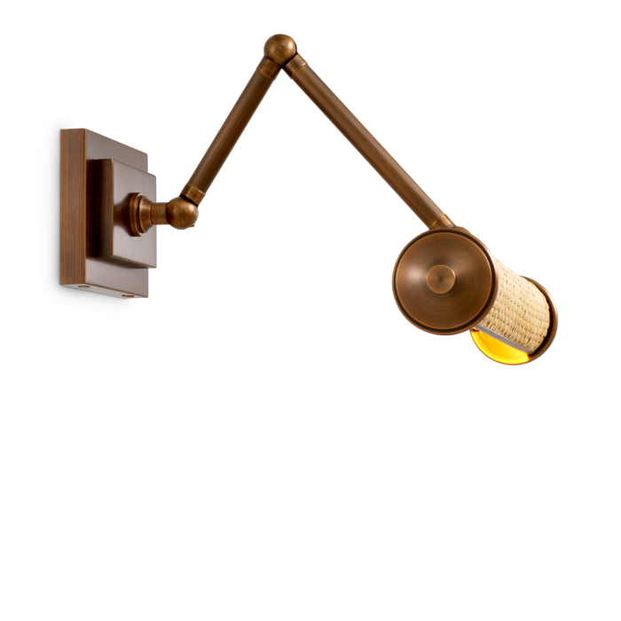 Lampa de perete Luca S ratan finisaj alama antica |W. 29.5 | max D. 37 | H. 8.5 cm  [4]