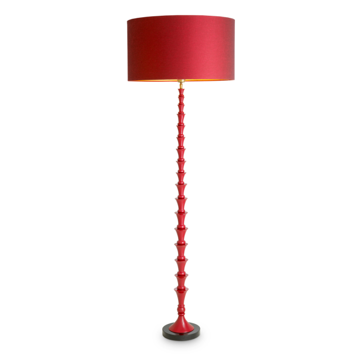 Lampa de podea Arabella finisaj rosu bordeaux cu abajur [1]
