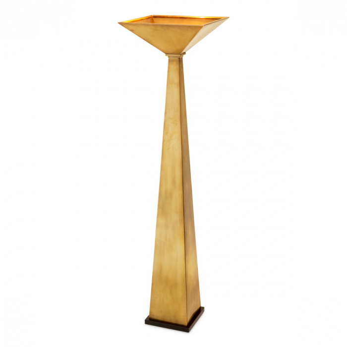 Lampă de podea Augustus cu finisaj vintage din alamă, Dimensiuni: W. 50 | D. 50 | H. 191   [2]