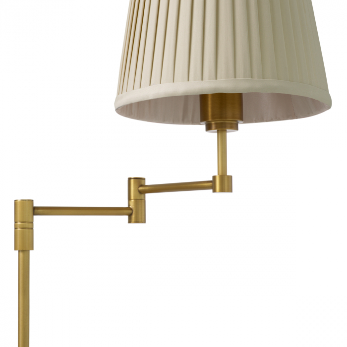 Lampă de podea Corbin, finisaj din alamă cu aspect vintage cu abajur bej [6]