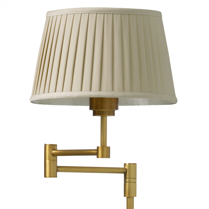 Lampă de podea Corbin, finisaj din alamă cu aspect vintage cu abajur bej [3]