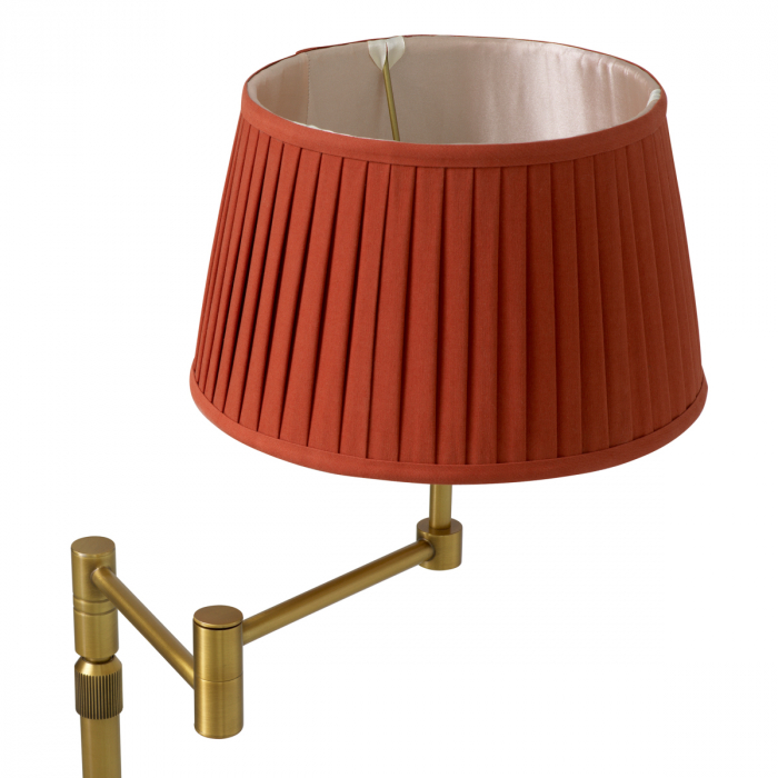 Lampă de podea Corbin, finisaj din alamă cu aspect vintage, include abajur portocaliu [8]