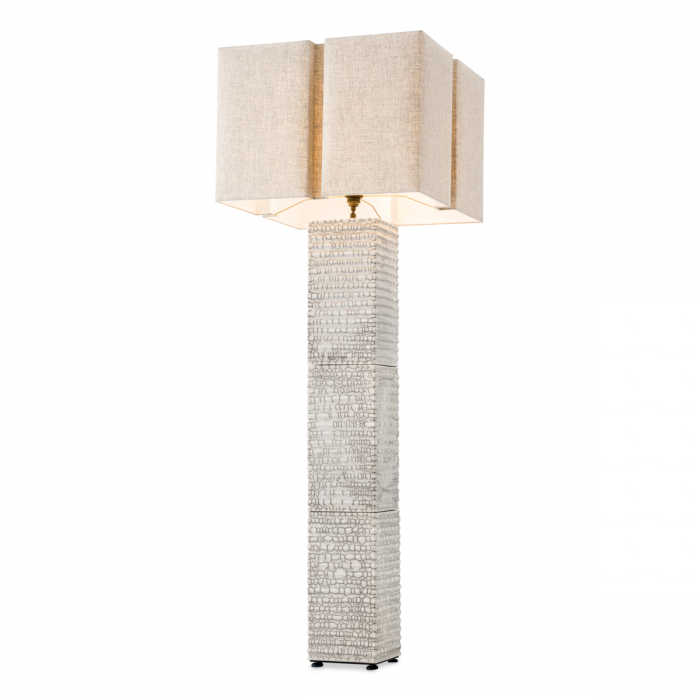Lampă de podea Division raku ceramică albă cu abajur, Dims: W. 21 | max W. 60 | H. 165  (CM) [3]