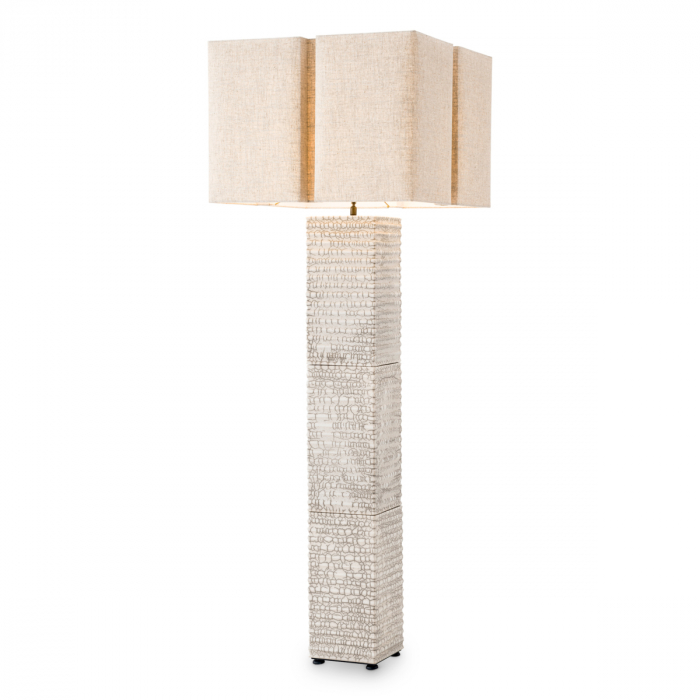 Lampă de podea Division raku ceramică albă cu abajur, Dims: W. 21 | max W. 60 | H. 165  (CM) [2]