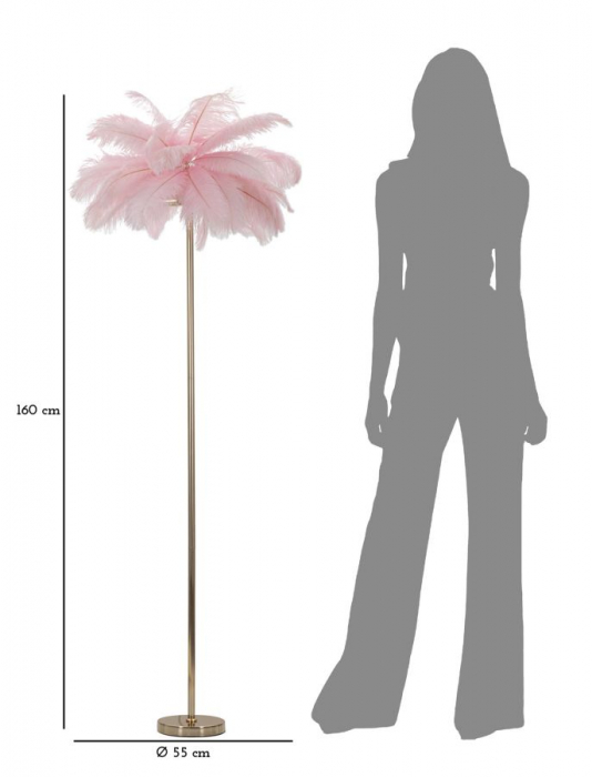Lampa de podea, Palm, Pink, Cm Ø 55X160 [6]
