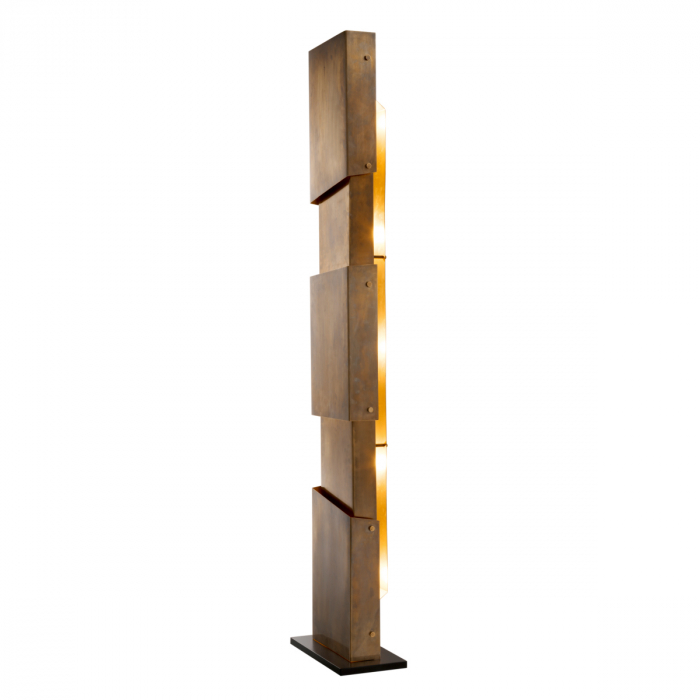 Lampa de podea Shadow, finisaj din alamă cu aspect vintage, Dims: W. 40 | D. 20 | H. 178  (CM) [3]