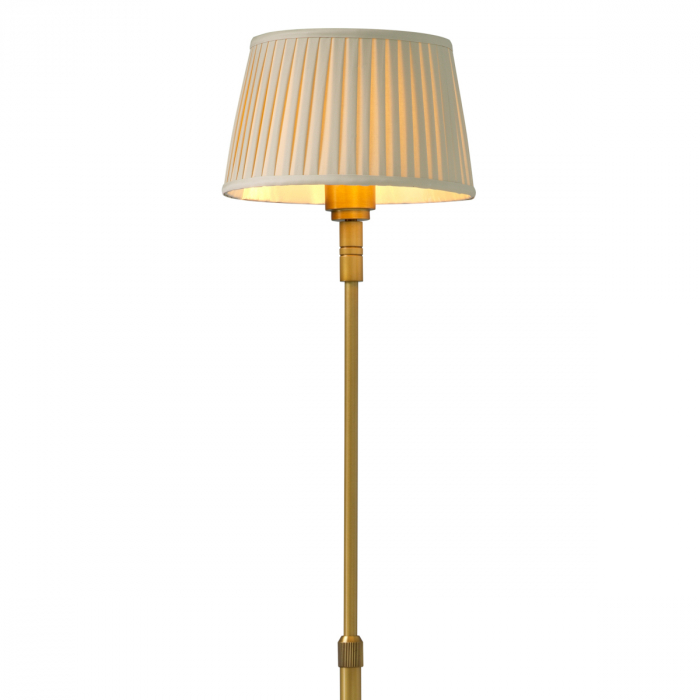 Lampă de podea Tryon, finisaj din alamă cu aspect vintage, include abajur bej [2]