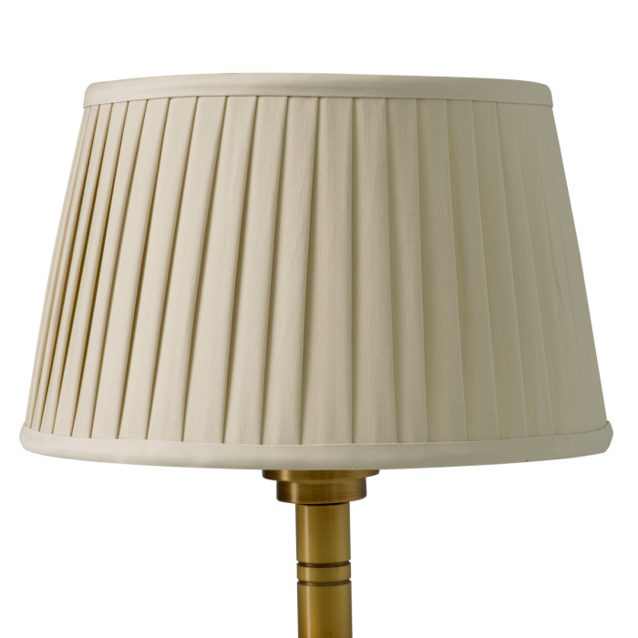 Lampă de podea Tryon, finisaj din alamă cu aspect vintage, include abajur bej [4]