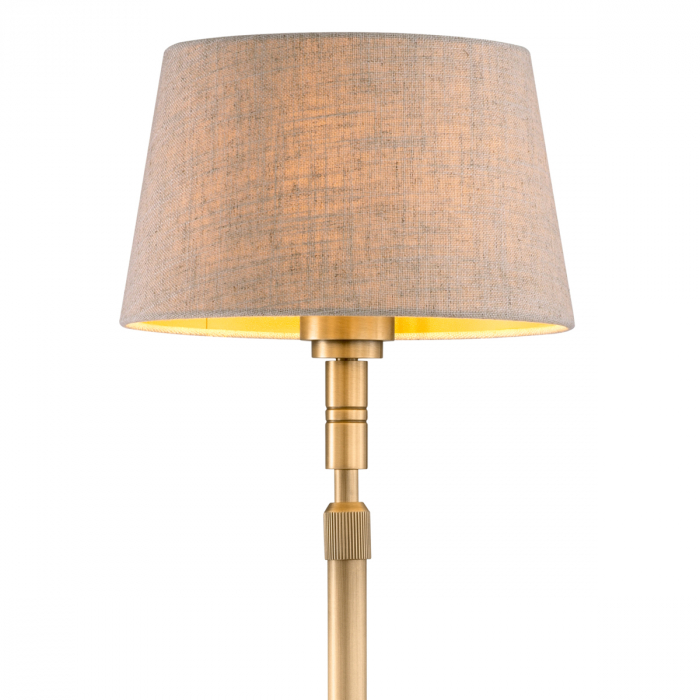 Lampă de podea Tryon, finisaj din alamă cu aspect vintage, include abajur de in, Dims: W. 20 | D. 20 | H. 146.5  (CM) [3]