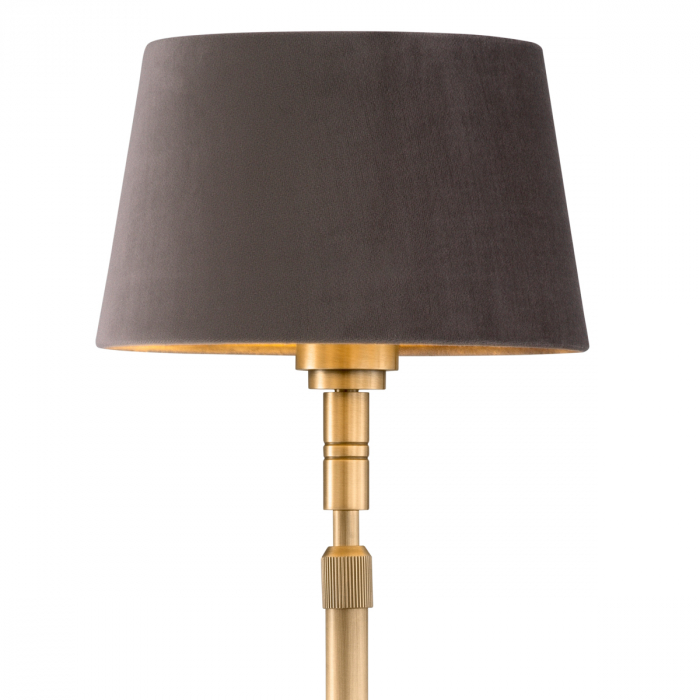 Lampă de podea Tryon, finisaj din alamă cu aspect vintage, include abajur din catifea [4]
