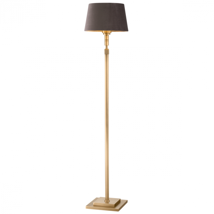 Lampă de podea Tryon, finisaj din alamă cu aspect vintage, include abajur din catifea [3]