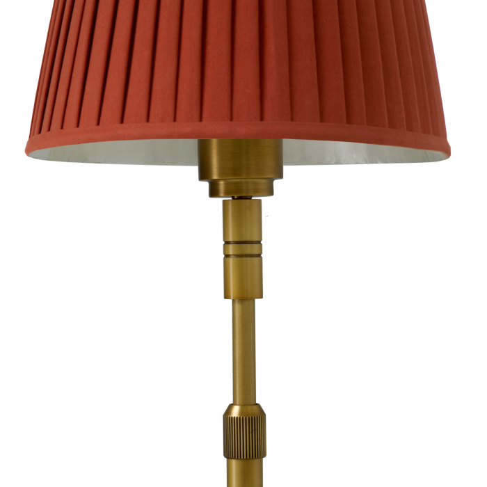Lampă de podea Tryon, finisaj din alamă cu aspect vintage, include abajur portocaliu [3]