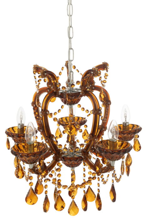 Lampa de tavan/ candelabru, sticla antica, maro [5]