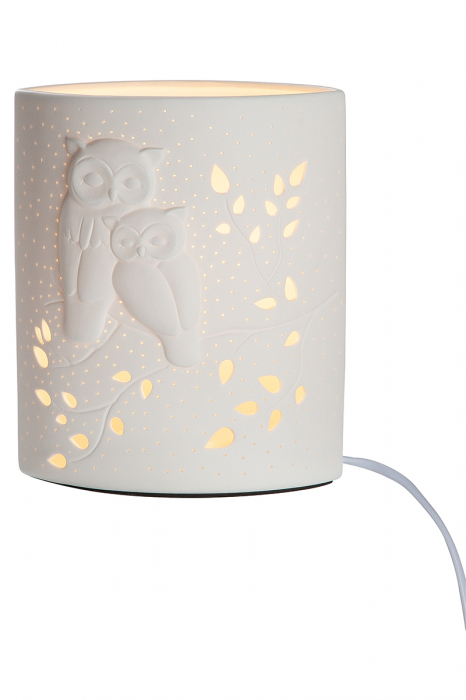 Lampa ELLIPSE 2 OWLS, portelan, 17 x 10 x 20 cm