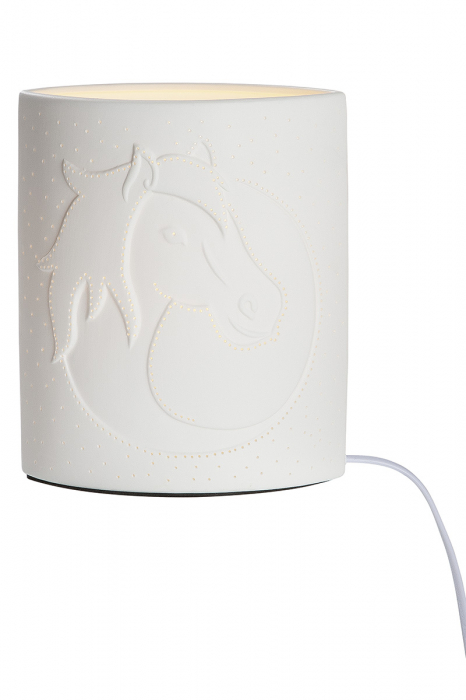 Lampa Ellipse Horse, Portelan, Alb, 18x28x10 cm [2]
