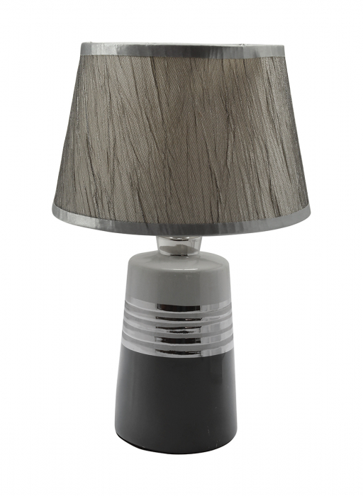 Lampa Greystone, ceramica, gri argintiu, 20x20x31 cm