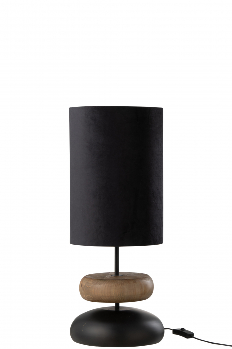 Lampă, JADE, Fier/Lemn de Brad, Negru/Natural [3]
