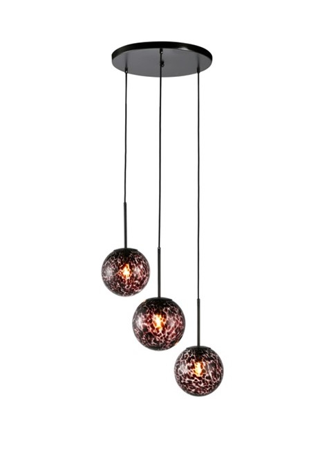 Lampa Kyana, Fier Sticla, Negru, 54x54x130 cm