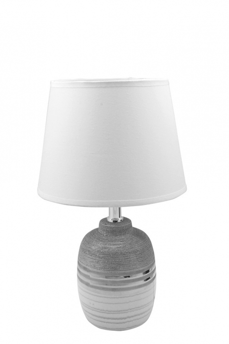 Lampa, LAVENA, Ceramica, Alb/Gri, 12X12X23 cm [2]