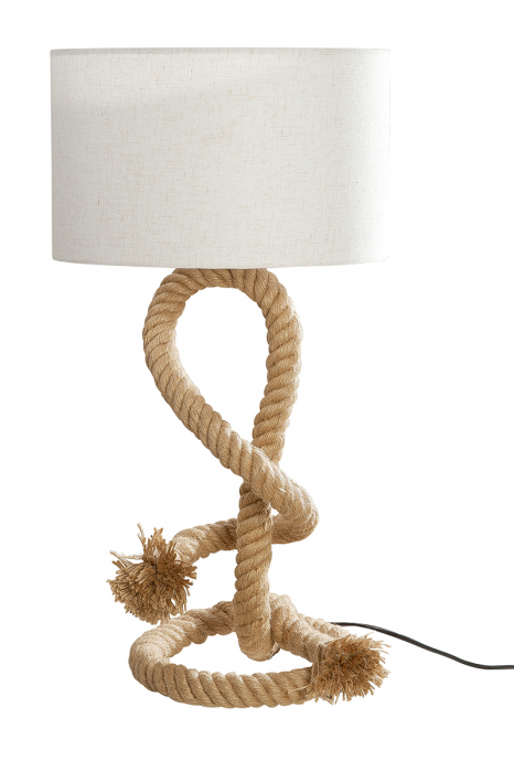 Lampa Rope Design, metal, crem, 65x33 cm