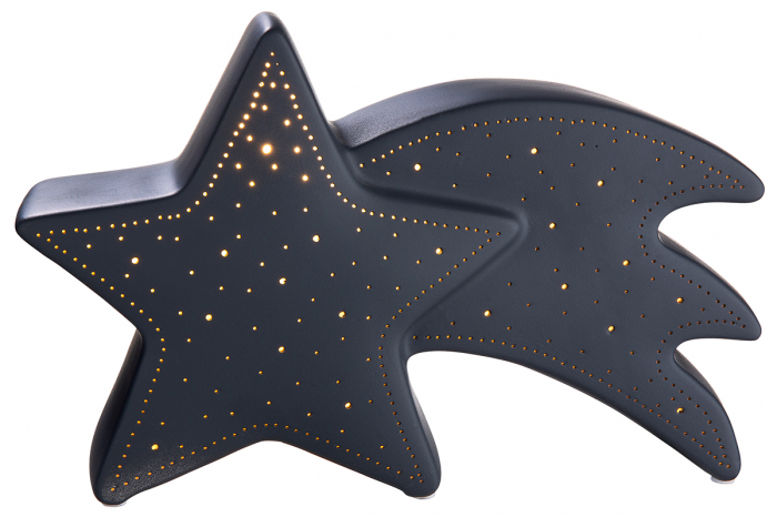 Lampa Shooting Star, portelan, gri, 30x20x10 cm