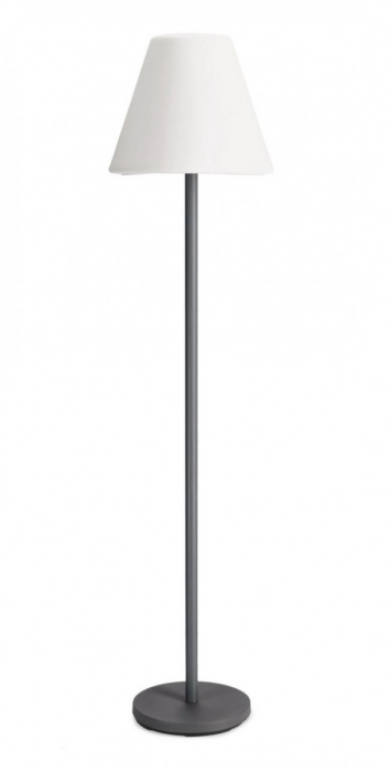 Lampa solara cu picior Speaker, Otel Plastic, Negru Alb, 40x170 cm
