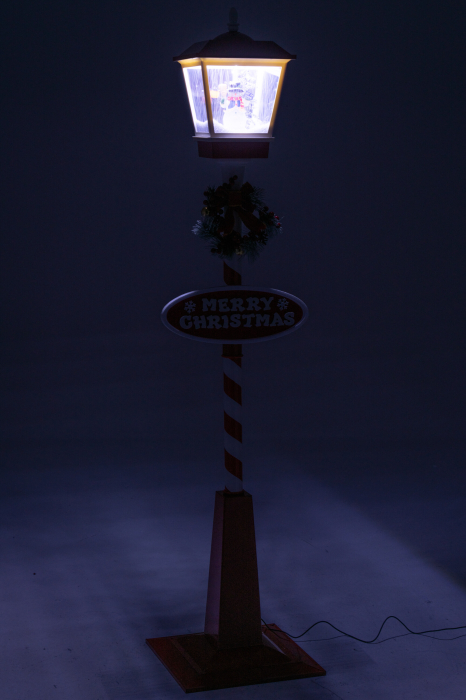 Lampa stradala cu LED-uri, zapada, plastic, Craciun, rosu/verde | L 40X l 40X H 180 cm [2]