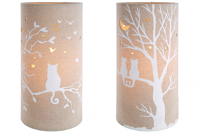 Lampa Tree Cats, panza, bej, 25×12 cm GILDE imagine noua 2022