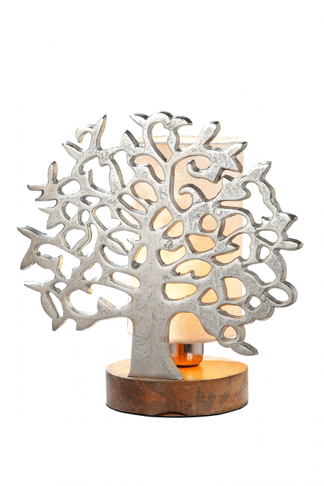 Veioza TREE of LIFE, aluminiu/lemn, 31x18 cm [2]