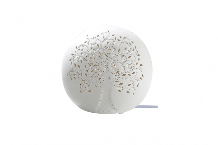 Lampa Tree of Life, portelan, alb, 16x16x16 cm [2]