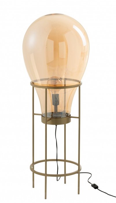 Lampadar Air Balloon, Sticla Metal Fier, Auriu, 40x40x108 cm