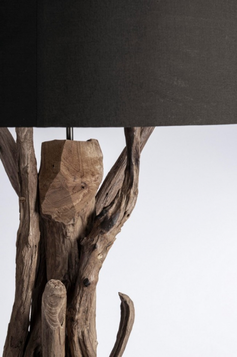 Lampadar Bluma, Lemn de tec, Negru, x55x180 cm [2]