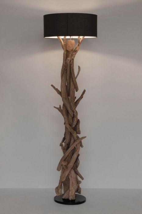 Lampadar Bluma, Lemn de tec, Negru, x55x180 cm [3]