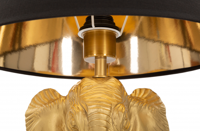 Lampadar Elephant, Rasina/Fier/Hartie/Fibre sintetice, Auriu/Negru, 164x37x37 cm [3]