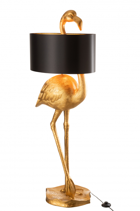 Lampadar Flamingo, Rasina, Negru/Auriu, 55x41x139 cm [2]