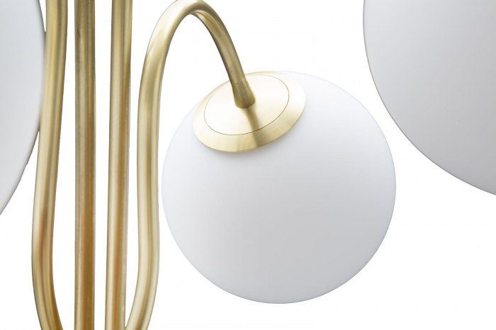 Lampadar Glam, fier/sticla, alb/auriu, 54X176 cm [3]