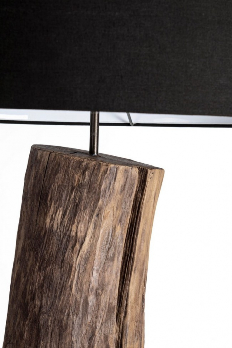 Lampadar Kleta, Lemn de tec, Negru, 55x180 cm [2]