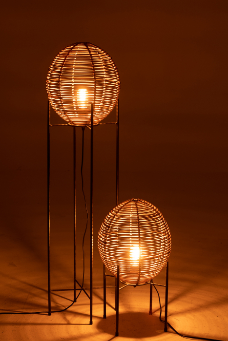 Lampadar Lamp On Frame, Rattan/Bambus, Natural, 32x32x120 cm [6]