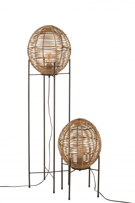 Lampadar Lamp On Frame, Rattan/Bambus, Natural, 32x32x120 cm [4]