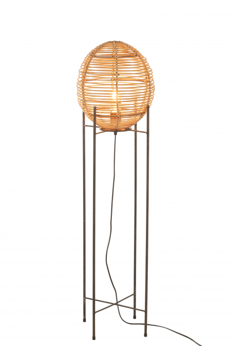 Lampadar Lamp On Frame, Rattan/Bambus, Natural, 32x32x120 cm [2]