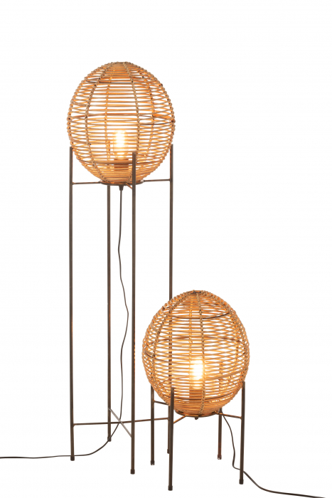 Lampadar Lamp On Frame, Rattan/Bambus, Natural, 32x32x120 cm [5]