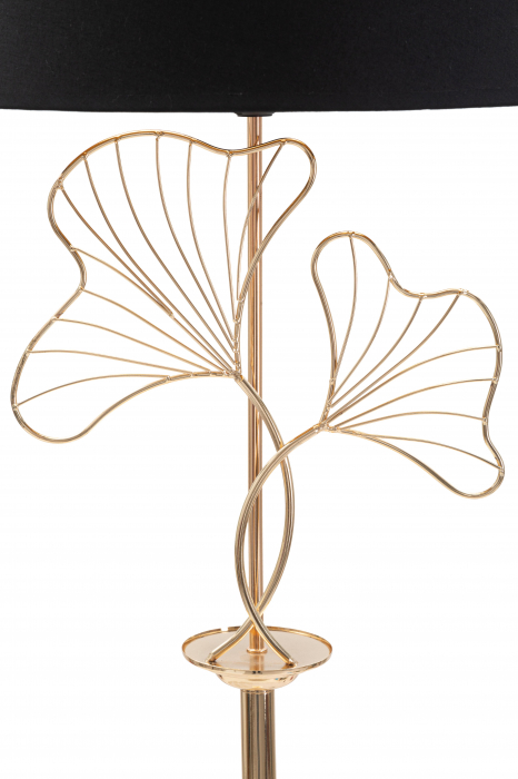 Lampadar Leaves, Fier/PVC/Poliester, Negru/Auriu, 167x38x38 cm [4]