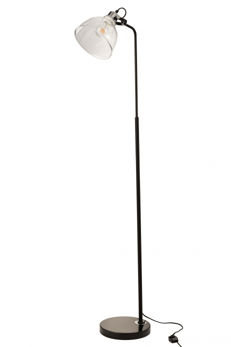 Lampadar Magali, Metal Fier, Transparent, 41x29x156 cm
