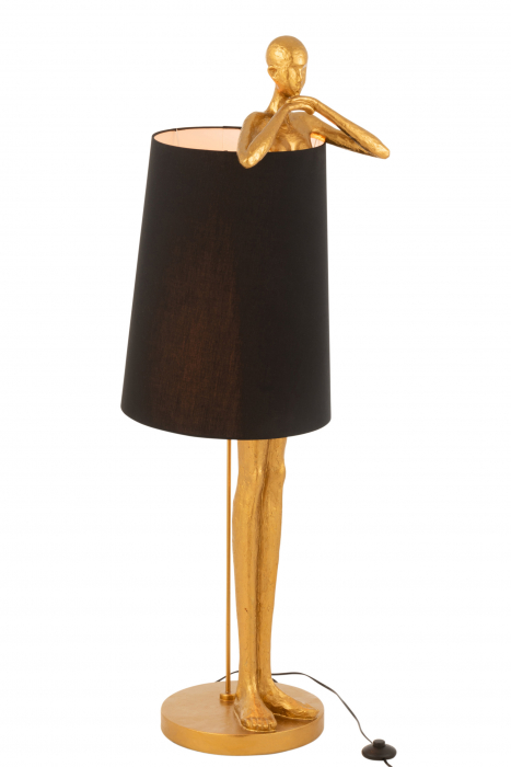 Lampadar Man, Rasina, Negru/Auriu, 45x43x140 cm [2]